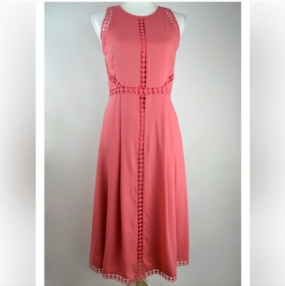 Ann Taylor Dress Womans size 2p NWT Pink Salmon Sleeveless MSRP $159